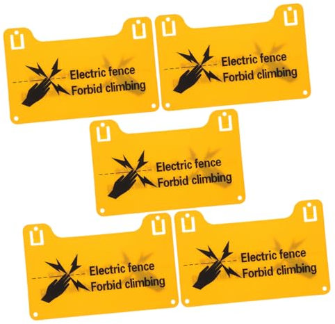 ABOOFAN 5stücke Elektrisches Zaunschild Warnschild Für Elektrozäune Sicherheitsschild Wetterfestes Hinweisschild Für Außenbereich Verhindert Unbefugten Zugriff