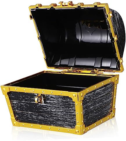 DIYEAH Coffre Au Trésor Pirate Pour Boîte à Trésors Avec Serrure Et Clé Coffre De Pirate Pour Classe Et Activités