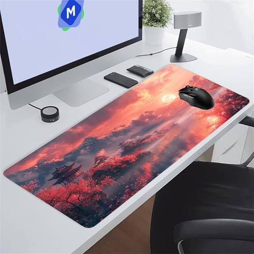Gaming Mouse Mat Sunset Scenery Large Mouse Pad Washable Laptop Desk Pad, Keyboard Pad Large Size, Improved Precision and Speed for Home Office Gamer 900x400x3 mm
