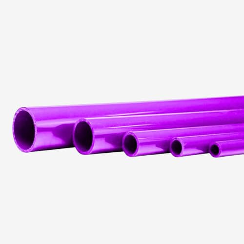 PVC Coloured Pipe Metric Solvent Weld Plumbing Tubing Aquarium Fish Tank Pond Piping Tube (Purple 0.5m Length, 32mm)