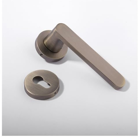 OIFAODAO Verrouillage silencieux., Poignée de porte intérieure silencieuse, serrure, chambre à coucher, en bois, fendue(Bronze)
