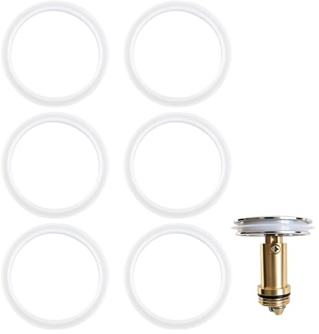 QEAS Sink Plug Rubber Seals 38mm Pop Up bath plug seal O Rings Replacement | Flexible Silicone, White Seal Washer Part durable, Sink Plug Washers for Home Kitchen Bathroom Restroom Motorhome Washbasins