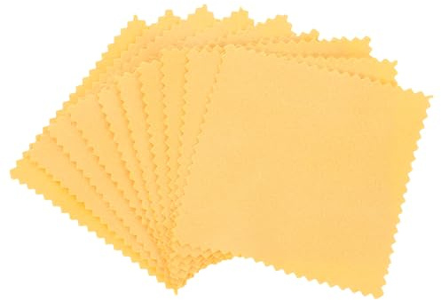 LIGIGWASH 10 Pièces Chiffon à Polir les Bijoux Lingettes pour Bijoux Fleece Jaune pour Or et Argenté Lunettes Objectifs D’appareil Photo Montres et Argenterie Voyage