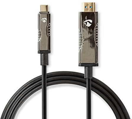 Nedis G6410BK501 Cable Usb Tipo C/Hdmi, Negro, 50.0 m