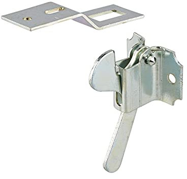 THIRARD - Loqueteau pour Porte de Placard et Armoire - Fermeture Efficace - Platine Gâche Plate Acier - Installation Facile - 66 mm - Gris