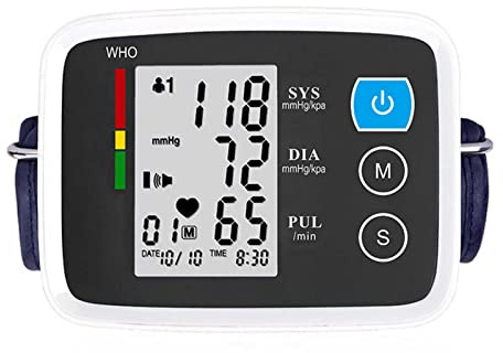 SHALOLY Esfigmomanómetro electrónico de Brazo, 90 Grupos de Datos de Memoria, Pantalla Grande LCD de Alta definición, transmisión en inglés, Monitor de presión Arterial doméstico Multifuncional