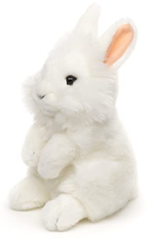 Uni-Toys - Angorakaninchen weiß, stehend - 18 cm (Höhe) - Plüsch-Hase, Kaninchen - Plüschtier, Kuscheltier