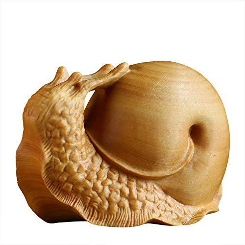 DERBUT Escultura Estatua Tallada A Mano Tallada En Madera De Boj Estatuilla - Caracol
