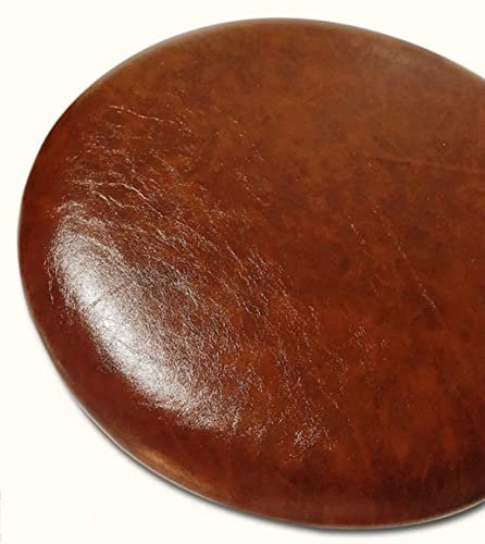 Esszimmerstuhlpolster, rund, rutschfest, Sitzpolster, Leder, Schwamm, Stuhlkissen, Heimbüro, Restaurant, Kartensitz, Barhocker, runder Hocker, solides Sitzkissen (Farbe: Sandelholz, Größe: 35 cm)
