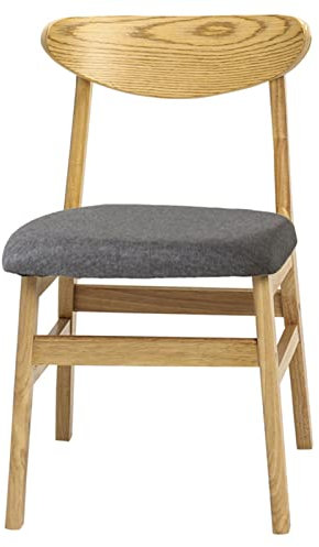 Massivholzstühle, Moderne Restauranthocker, Heim- und Küchen-Coffee-Barstuhl mit Rückenlehne und Baumwollleinenkissen, Sitzhöhe 44 cm (Farbe: Dunkelgrau) (Dunkelgrau) Made in China