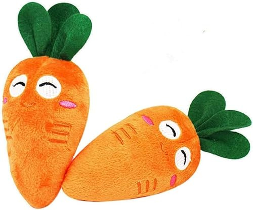DPWOUM 1Pc Soft Dog Toys Cute Carrot Plush Chew Squeaker Sound Pet Puppy Supplies Durable Plush Dog and Cat Toys with Multi-Squeaks