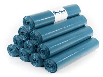 🆄🅽🆂🅴🆁 𝗧𝗜𝗣𝗣: Hypafol 100 Stück reißfeste Müllsäcke | extra starke Abfallsäcke | 10 blaue Rollen | 240 L Fassungsvolumen | stabile Müllbeutel aus umweltfreundlicher Recyclingfolie