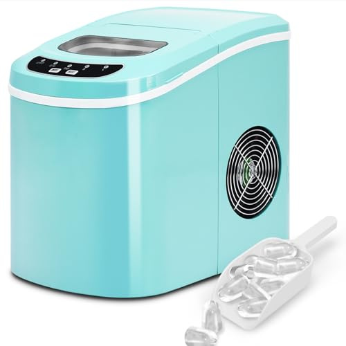 GOPLUS Eiswürfelmaschine, 12kg in 24 Std. Eiswürfelbereiter mit 2 Eiswürfel-Größen & 2,2 Liter Wassertank & Eiswürfelschaufel, Ice Cube Maker Zubereitung in 6-13 Minuten, 24 x 36 x 33 cm (Grün)