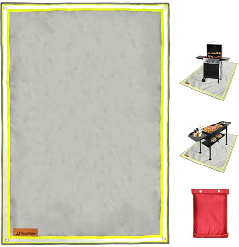 SoloWilder Holzofenmatte, 99,1 x 149,9 cm, Feuerstelle, Grillmatte für Zelt, Herd, Terrasse, Gras, Rasen, Campingplatz, Isolationsschutz