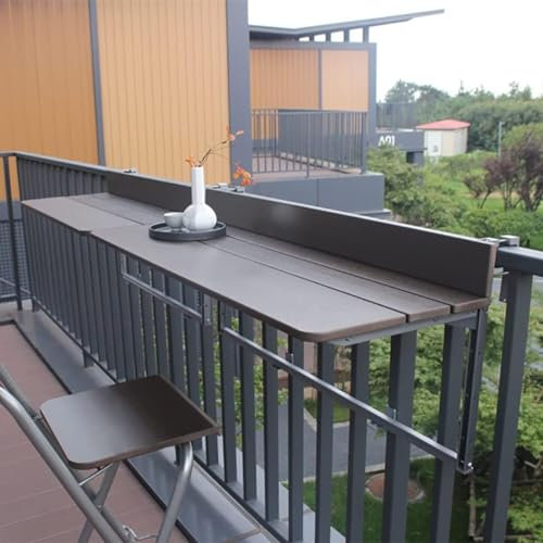 LIJBDDM Balkon-Bartisch für Geländer, zusammenklappbarer Beistelltisch, Geländer, Balkontisch, verstellbare Wand-Seitentische für Terrasse, Barhebe-Klapptisch