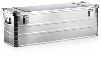 GUARDIQUE™ AluVault förvaringslåda i aluminium AV163-100 % aluminium, lätt, hållbar, korrosionsbeständig med säkra lås – perfekt för verktyg, utomhusutrustning och värdesaker