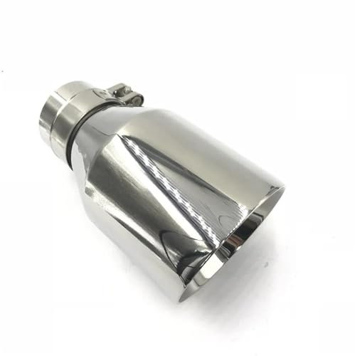 Auto Auspuffrohr Auto-Auspuffblende Mit Schrägem Schnitt, Universal-Auspuffblende, 304 Edelstahl, Chromrohr, 1 Stück, Einlass (63 Mm), Auslass (90 Mm) Schalldämpfer Endrohr(60MM IN 76MM Out)