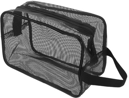 Beaupretty Bolsa De Ducha De Malla con Cremallera para Gimnasio Y Camping Neceser Grande Transpirable con Asa Portátil Organizador De Aseo para Viajes Y Uso Diario