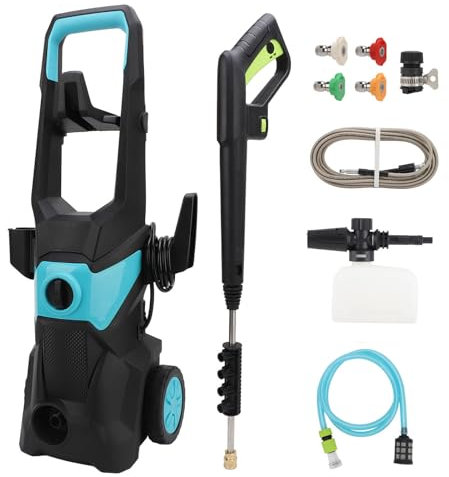 WODHMIEY 275 Bar Elektrischer Hochdruckreiniger, 546 L/h Kraftvolle Hochdruckwasserreiniger mit 4 Düsen, 10m Schlauch und Schaumdüse für Autos, Zäune, Terrassen, Fassaden, Gehwege & Hausreinigung