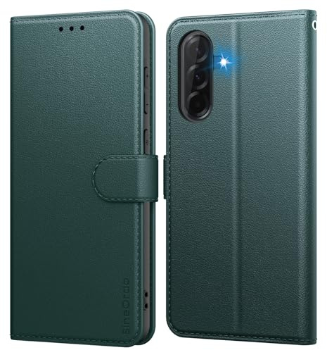 SineOrdo Cover compatible con Samsung Galaxy A56 5G Custodia, Custodia Samsung Galaxy A56 5G Cover Libro Portafoglio Folio Pelle Flip Stand Case - Verde Scuro