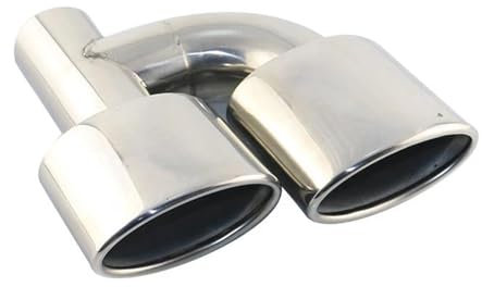 DZSLLOOI Auspuffblenden Schnittstelle 63 Mm Doppelauslass-Auspuffspitze Mit Schräg Gerolltem Rand Schalldämpfer-Endrohr Aus Edelstahl Für W211 W204 C63 Endrohrblenden Blende(Links)