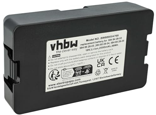 vhbw batteria compatibile con Gardena SILENO city (2018-2020), 250m2 15001-20, 500m2 15002-20, 400, 500, 250 robot tagliaerba 2Ah 18V Li-Ion