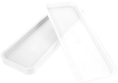 TOGEVAL Sottovaso Rettangolare in Plastica Pp Bianco Riutilizzabile per Vasi da Fiori e Bonsai, 10 Pezzi, per Uso Interno ed Esterno