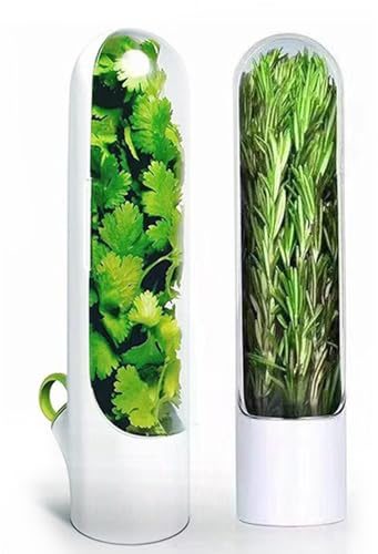 Conservador de Hierbas Frescas Herb Keeper Contenedor de Almacenamiento de Hierbas Contenedor de Hierbas Frescas para Cilantro Perejil Espárragos 2-3 Semanas