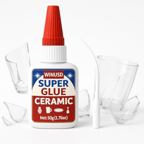 Colle pour verre 50 g | Colle super transparente tout usage pour réparation de fenêtres, miroirs, vases et céramique | Adhésif étanche et instantané pour cuisine, loisirs créatifs, verre automobile et