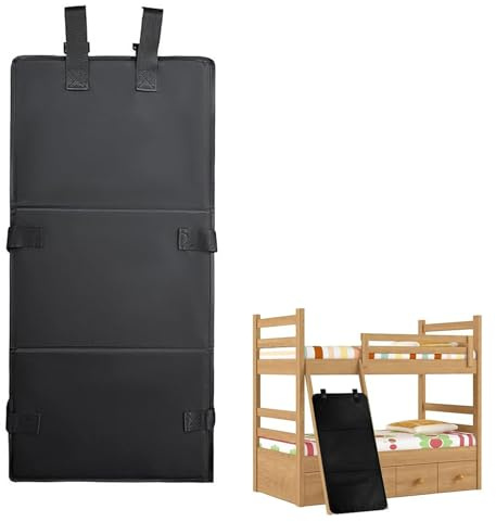 Bunk Bed Ladder Cover, Universal Ladder Cover for Loft Bed, Bunk Bed, Motorhome and Pool, Black, with 6 Buckles