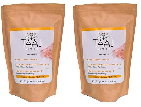 TAAJ | Sali da Bagno Himayala | Disintossica il corpo | Pelle idratata e satinata | Momento di relax unico nel tuo bagno | Made in France | CrueltyFree | Confezione da 2 x 250 gr