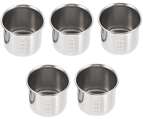 WEKADRIN 5 Pezzi Bicchieri Graduati in Acciaio Inossidabile Scala Misurino Resistente Facile da e Riutilizzabile per Cucina e Uso