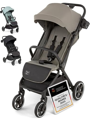Hartan Clixx Buggy Kinderwagen – Reisebuggy ab 6 Monate, klein zusammenklappbar, höhenverstellbar, mit Sonnen- & Regenschutz, ideal für unterwegs (Rock)