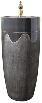 Lavabo de pedestal Lavabo de pedestal una pieza for baño con grifo y desagüe, cerámica for exteriores