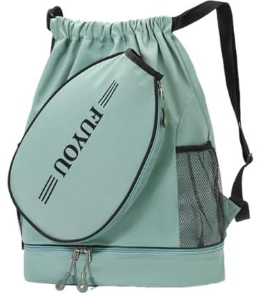 Zaino da tennis con scomparto per scarpe, borsa sportiva di grande capacità per racchette da badminton, borsone da palestra all'aperto, verde