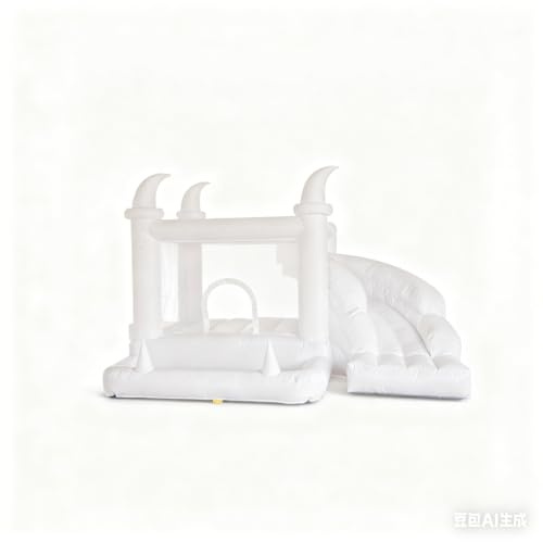 Castillo inflable blanco de PVC de fantasía, apto para bodas al aire libre, fiestas al aire libre, 13 x 9.8 x 8.2 pies