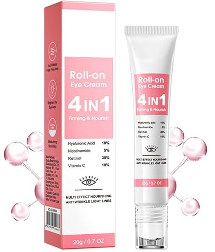 Crème anti-âge au rétinol pour les yeux avec 10% d'acide hyaluronique, 5% de nicotinamide, 30% de rétinol, 10% de vitamine C pour les peaux fatiguées, lisse les ridules oculaires, soin hydratant
