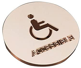 Segnaletica for bagno con retro adesivo - Simbolo for toilette in plastica e acrilico Segnaletica for porta della toilette del bagno for negozi di uffici domestici(Accessible)