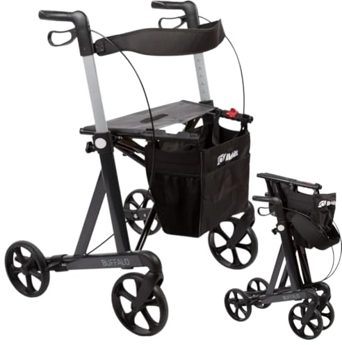 Mobilex XXL Rollator Buffalo bis 200 kg - 62 cm anthrazit
