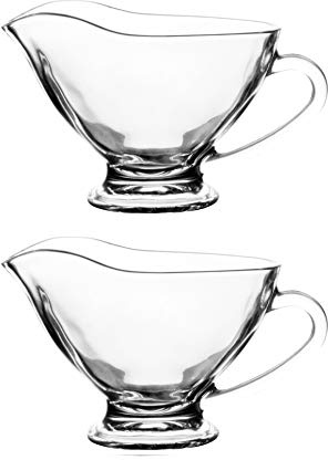 Galloping Horse Glass Gravy Boats Sauce Jugs 210ml Set Of 2 Gravy Dessert Sauces Cream Custard Serving Jug Condiment Creamer Jug Bowl (Set of 2 x 210ml (Medium))