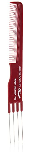 Krest Goldilocks Lift Teasing Comb with Metal Prong Heat Resistan Comb. 7.75 In.