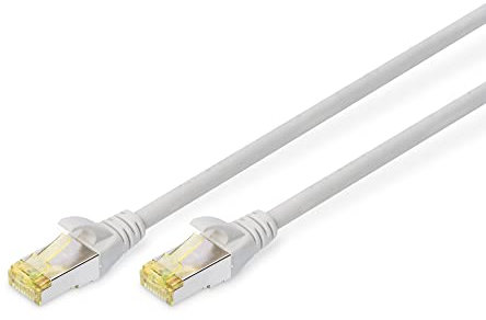 DIGITUS Cavo LAN Cat 6A - 2,5 m - Cavo di rete RJ45 - S/FTP schermato - Compatibile con Cat-6 e Cat-7 - Grigio