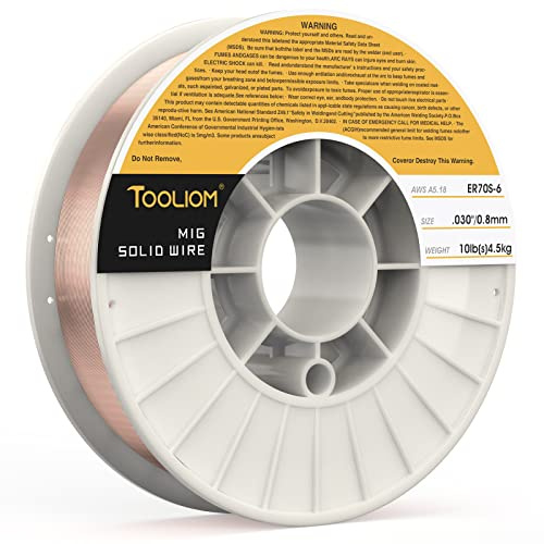 TOOLIOM ER70S-6 0,8 mm Baustahl, massiver Mig-Schweißdraht auf 4,5 kg Spule für TL-200M