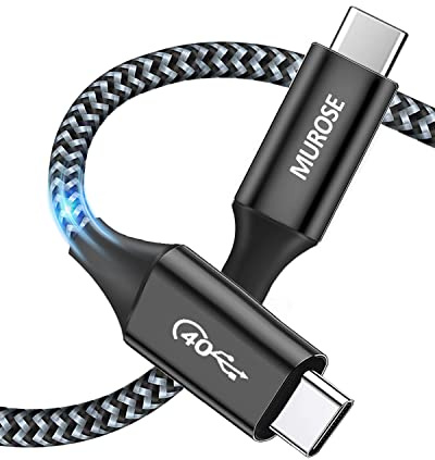Cavo Thunderbolt 4, cavo USB 4/Thunderbolt 4 da 1 m (circa 1 m) con PD da 100 W, trasmissione dati da 40 Gb e funzioni di trasmissione video 8K, compatibile con MacBook, iPad Pro 2020, ecc.