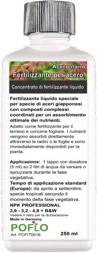 POFLO Fertilizzante Liquido HIGHTECH NPK per Acero Giapponese e Palmatum Rosso (250 ml)