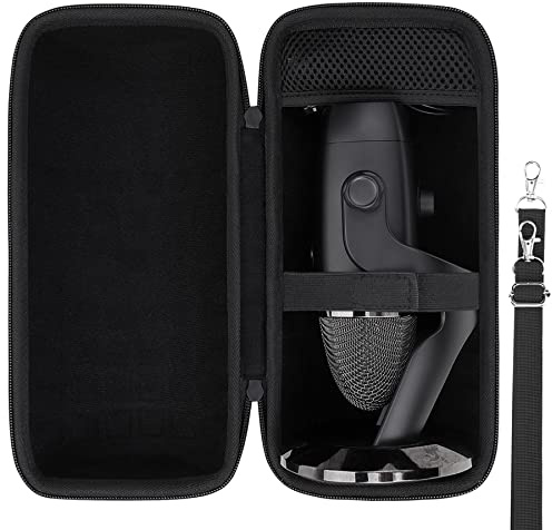 co2CREA Reiseschutzhülle für Logitech Creators Blue Yeti/Yeti X/Yeti Pro | Stoßfeste Hartschale passend für USB-Mikrofone Outdoor-Ausflüge und Reisen,nur hülle enthalten
