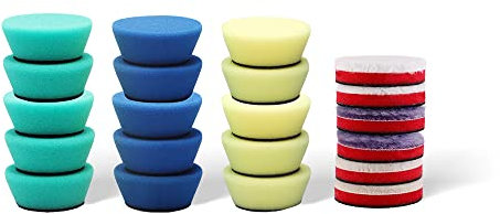 SPTA Tampone di Lucidatura, 21Pezzi Kit Lucidatura, 50mm Tamponi per Lucidatura, Auto Lucidatura Pad Set, Lucidatura Pad Spugna, Lucidatura Lana Tampone per Lucidatrice per Auto -DPPFPS2