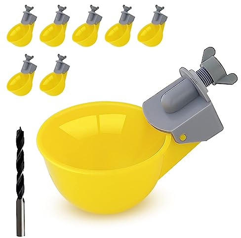 Kycklingvattenkoppar matare (8-pack), automatisk kycklingvatten, anti-läckage-system, rymmer 50 % mer vatten, lämplig för kycklingar, anka, vaktel, kalkon