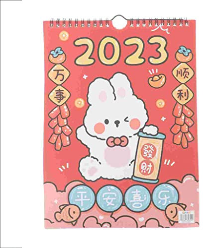 AAPIE Stehender Tischkalender 2023 mit Hasenmuster Tischkalender 2023 Neujahr Thema Design Großer Tischkalender