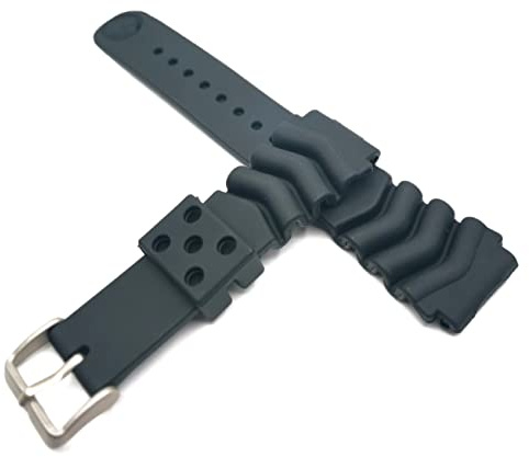 Gummiband platt SKX Z18 Z20 Z22 Sub Diver Strap Svart Blå Grön Kompatibel med GMT SKX 007 J 009 K Turtle NY Aqualand Promaster, Svart, 22MM, Sporter